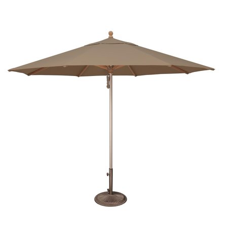 SIMPLY SHADE SimplyShade  Ibiza 11 ft. Solefin Wood &  Aluminum Umbrella  Antique Beige SSUWA811SS-D3474